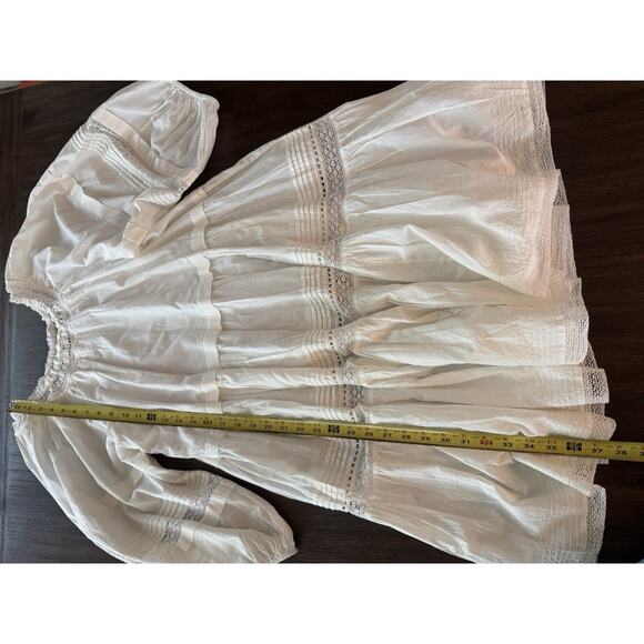 THE GREAT Dress Women’s Large The Short Nightingale Mini White Peasant Farmhouse - Picture 11 of 16